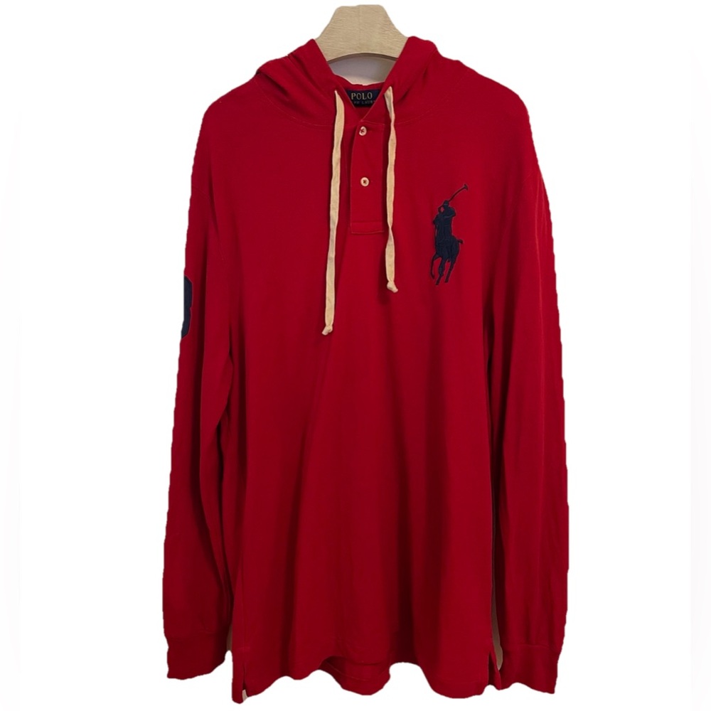 Polo Ralph Lauren Hoodie Mens Large Red Big Pony